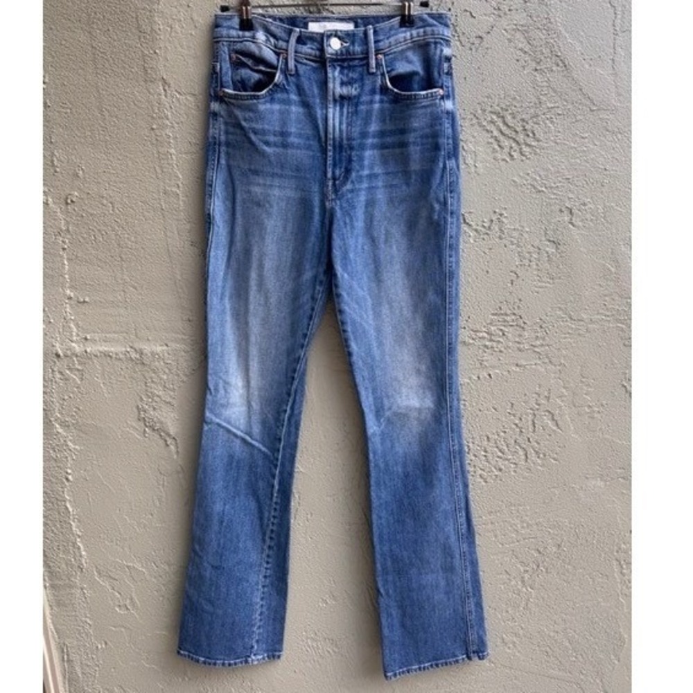 MOTHER Women Blue Smokin Double Heel High Rise Bootcut Jeans Size 27 Minimalist